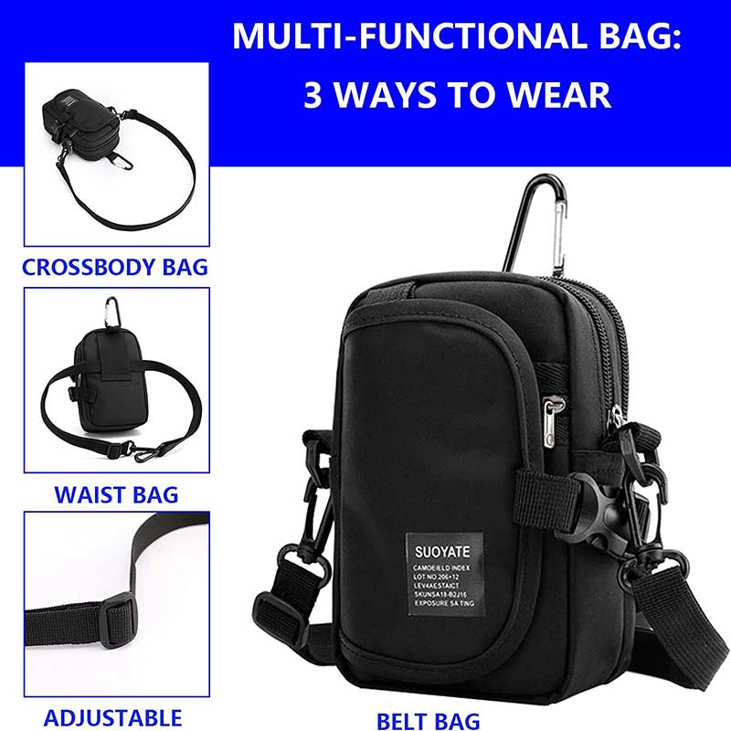 Waterproof Multifunction Solid Crossbody Bag