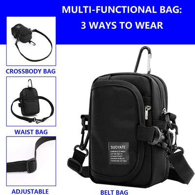 Waterproof Multifunction Solid Crossbody Bag
