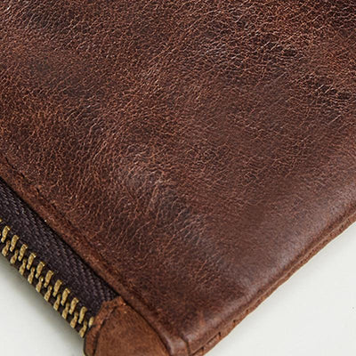 Men's RFID Blocking Card Holder Double Zip Wallet
