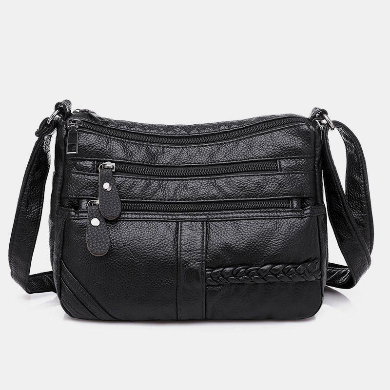 Multi-pocket Solid Crossbody Bag