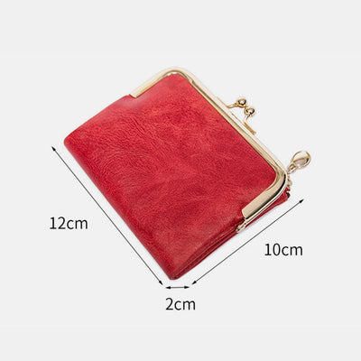 Multifunctional Bifold Vintage Kiss Lock Coin Purse