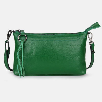 Genuine Leather Tassel Shoulder Crossbody Bag