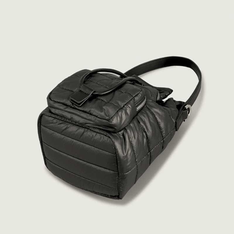 Puffer Drawstring Bucket Bag for Women Down Satchel Quilted Shoulder Bag