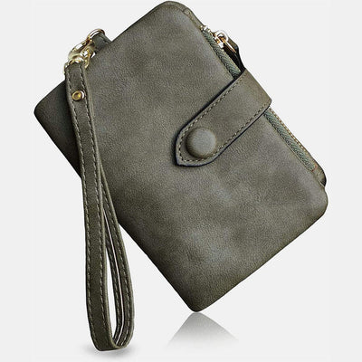 Trifold Cute Ladies Wallet Faux Leather Wristlet Coin Purse