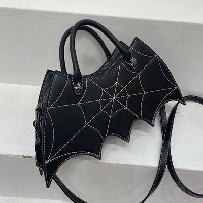 Crossbody Bag For Halloween Outfit Creative Bat Pattern Leather Bag