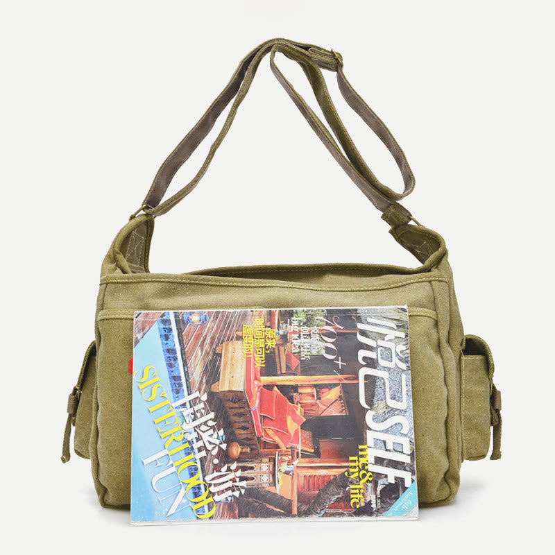 Messenger Bag For Men Vintage Canvas Large Crossbody Kit