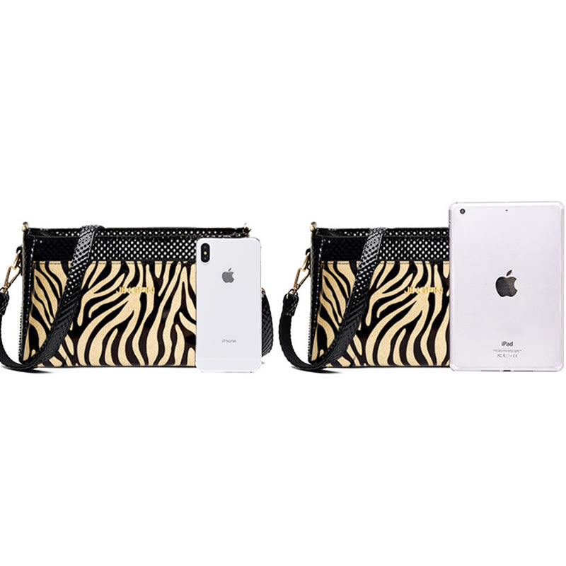 Leopard Zebra Print Underarm Bag For Women Leather Crossbody Purse