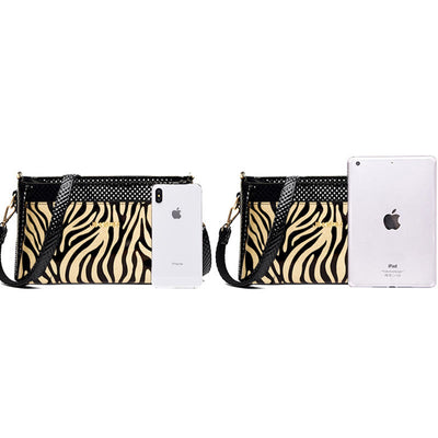 Leopard Zebra Print Underarm Bag For Women Leather Crossbody Purse
