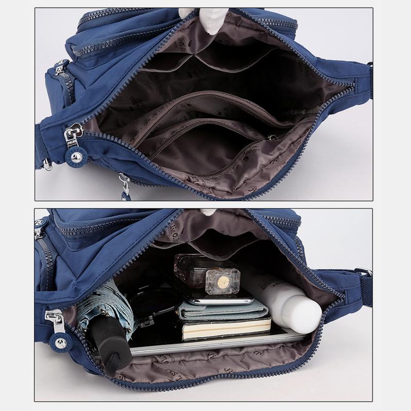 Waterproof Multi-Pocket Solid Crossbody Bag