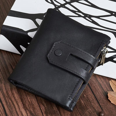 Men's RFID Blocking Card Holder Double Zip Wallet
