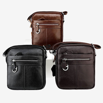 Crossbody Man Purse Minimalist Genuine Leather Single Shoulder Bag