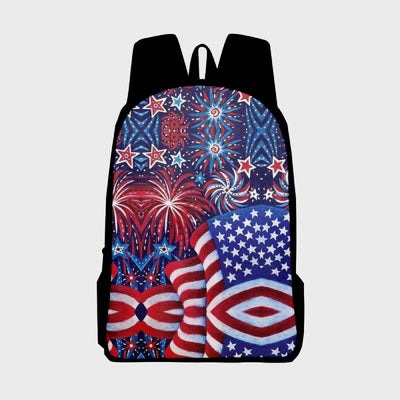American Flag Print Backpack For Teenager Travel Hiking Camping Daypack
