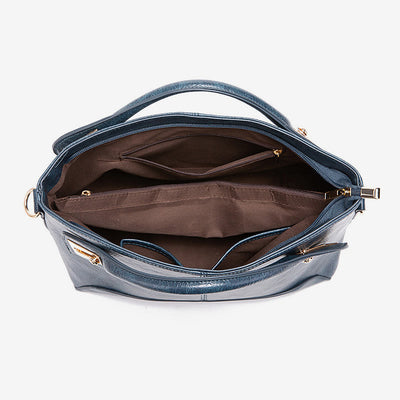 Vintage Tote For Women Wax Genuine Leather Crossbody Bag