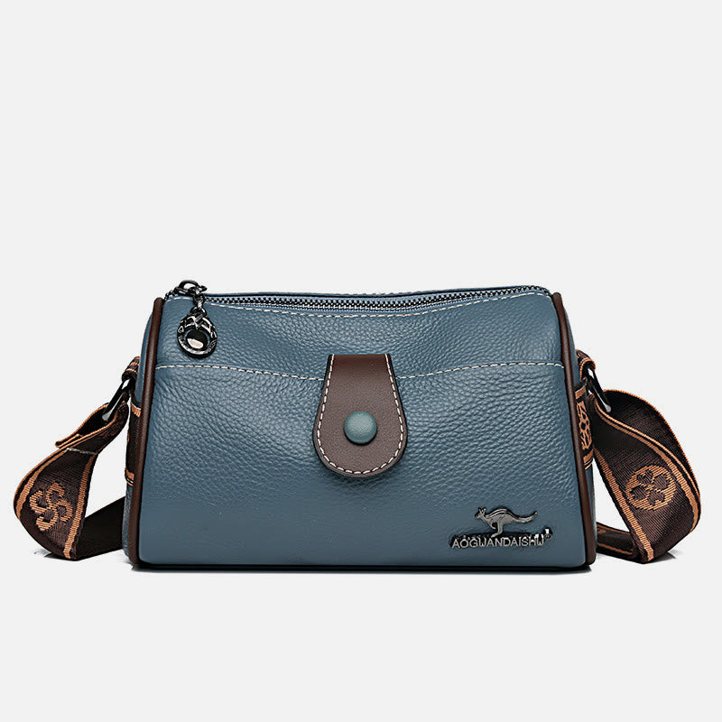 Retro Lady Underarm Bag Wide Strap Simple Women Crossbody Bag