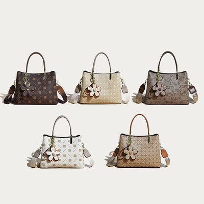 Retro Women Top Handle Bag Fancy Pattern Crossbody Purse