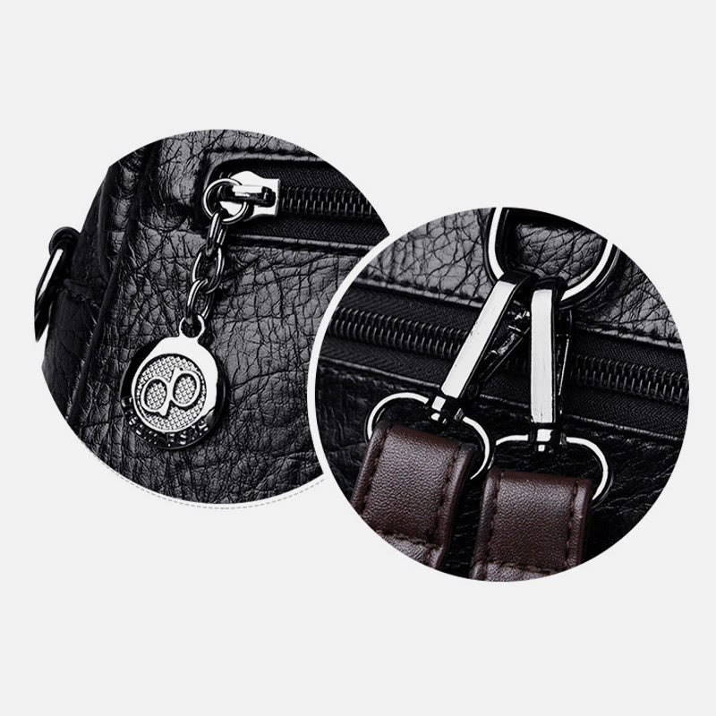 Multi-function Soft Faux Leather Shoulder Bag Convertible Backpack Purse