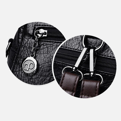 Multi-function Soft Faux Leather Shoulder Bag Convertible Backpack Purse