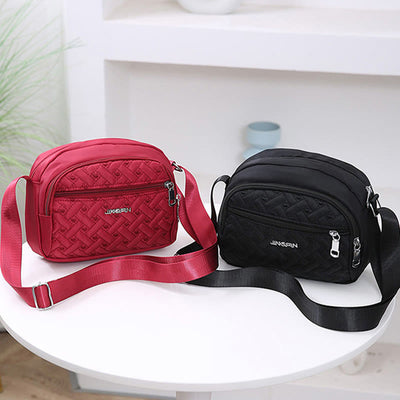 Oxford Lightweight Crossbody Bag Heart Diamond Pattern Soft Purse