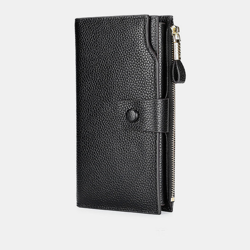 RFID Retro Large Capacity Long Purses With Zipper Pocket