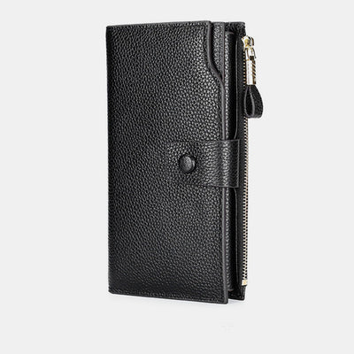 RFID Retro Large Capacity Long Purses With Zipper Pocket