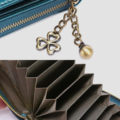 Genuine Leather RFID Multi-Slots Wallet Purse