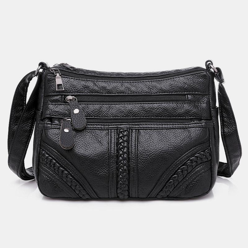 Multi-pocket Solid Crossbody Bag