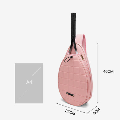 Racket Bag For Women Plaid Pattern Waterproof Polyester Crossbody Bag