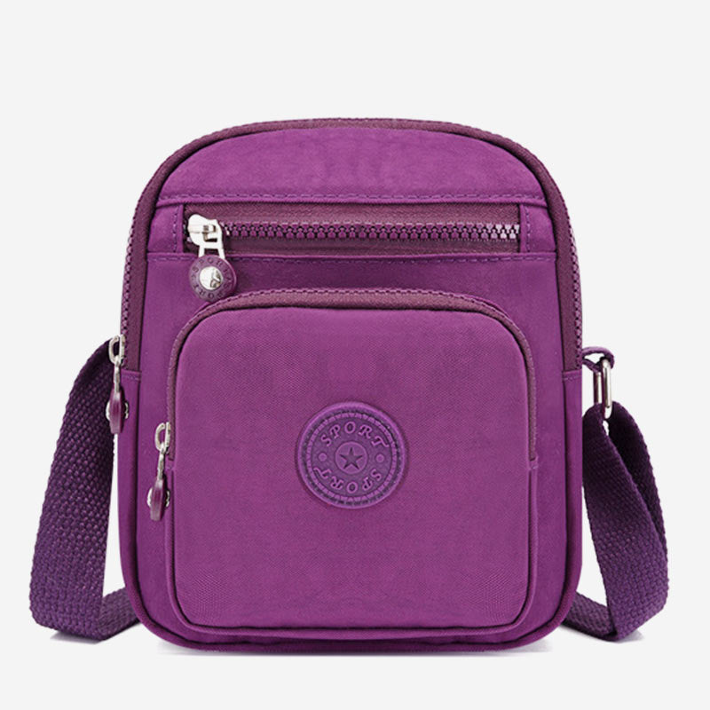 Lightweight Small Solid Color Crossbody Bag Multi-Pocket Cell Phone Purse