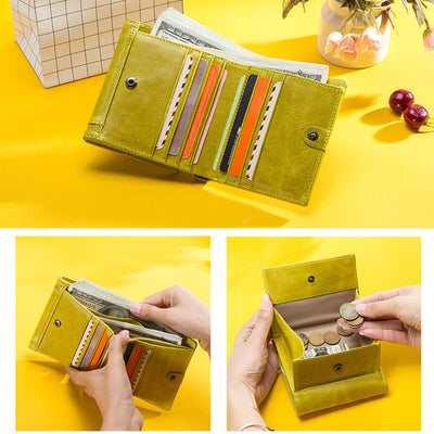 Multifunctional Genuine Leather Short Wallet