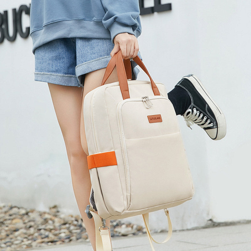 Women Functional Backpack Large Capacity Laptop Backpack with Hand Strap