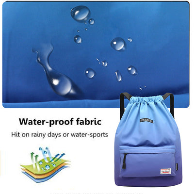 Large Capacity Waterproof Drawstring Nylon Backpack for Sport Swimming Yoga