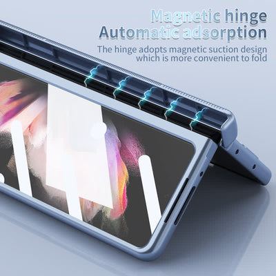 Magnetic Hinge Protection Phone Case for Galaxy Z Fold 3/4/5/6 with S Pen Holder