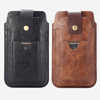 Retro Men EDC Genuine Leather Phone Bag