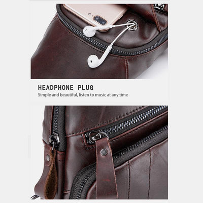 Genuine Leather Vintage Multifunction Sling Bag