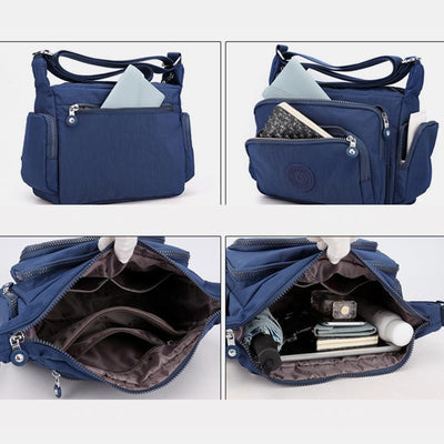 Waterproof Multi-Pocket Solid Crossbody Bag