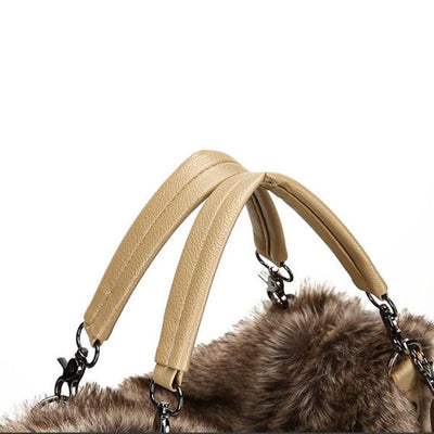 Women's Plush Elegant Shoulder Bag Tote Handbag