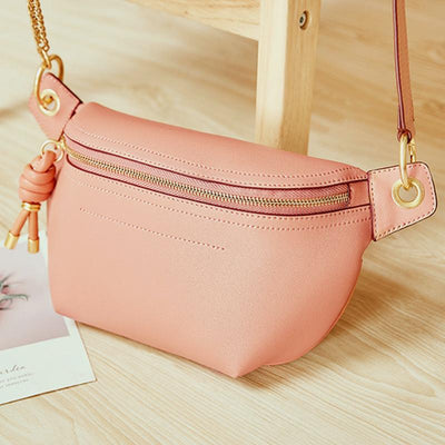 Genuine Leather Large Capacity Crossbody Bag Waist Bag