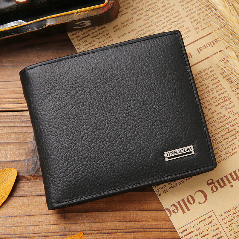Genuine Leather Large Capacity Vintage Trifold Wallet