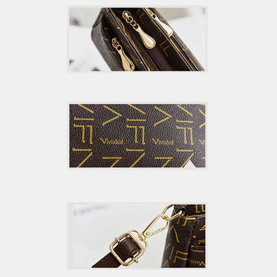 Women Crossbody PU Leather Classic Printing Handbag Satchel Shoulder Bag