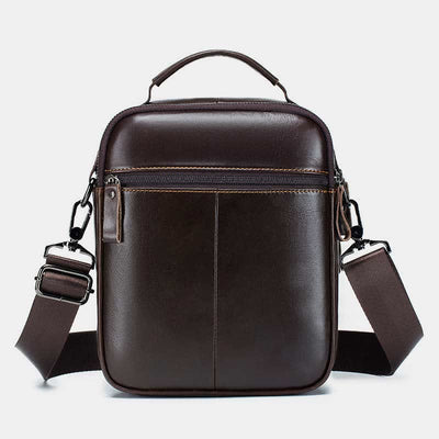 Multi-pocket Real Leather Small Messenger Bag Shoulder Purse Travel Carry Bag
