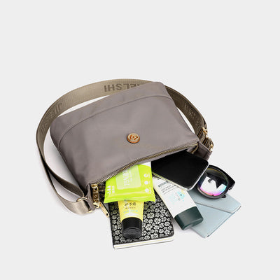Triple Zip Small Crossbody Bag Lightweight Waterproof Nylon Shoulder Purses Handbags