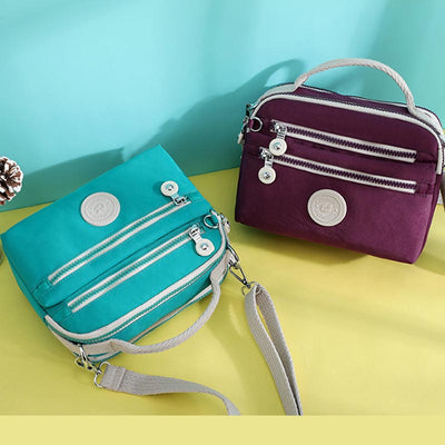 Lightweight Multi-Pocket Nylon Purse Small Cross Body Shoulder Bag Handbags