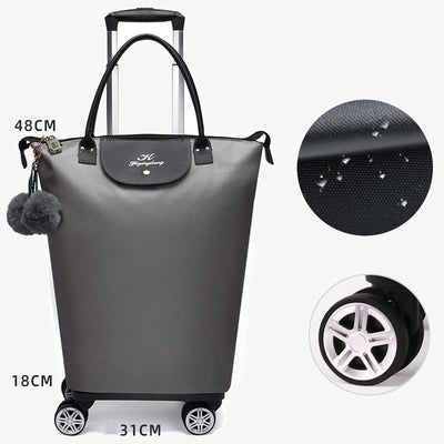 Multifunctional Portable Trolley For Women Detachable Folding Wheel Tote