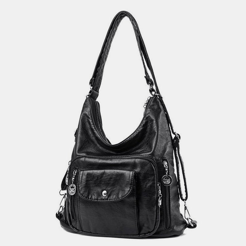 Multi-Pocket Large Capacity Leather Vintage Bag Tote Bag