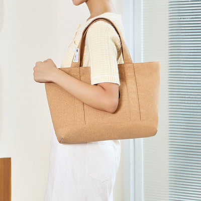 Floral Tote For Women Commuter Eco-Friendly Cork Shoulder Bag
