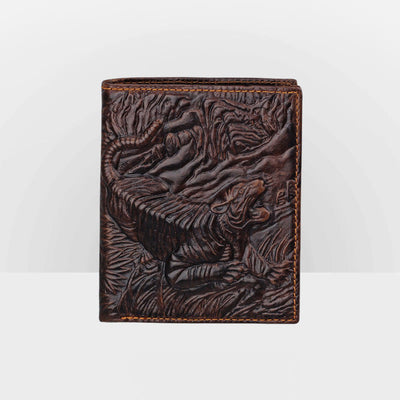 Real Leather Crocodile Engraved Wallet Retro Bifold Wallet