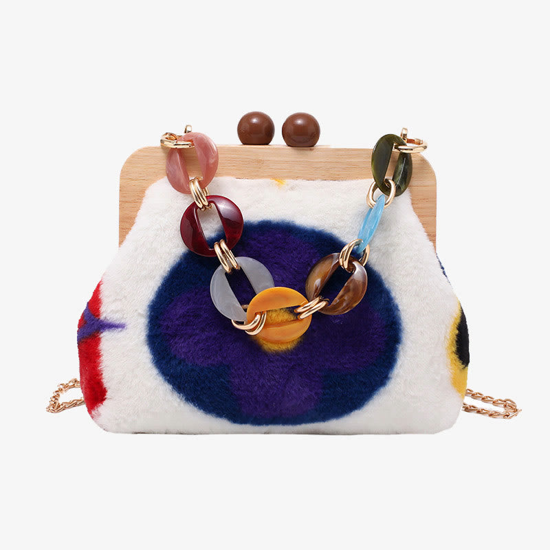 Soft Plush Bag For Women Detachable Chain Crossbody Fur Bag