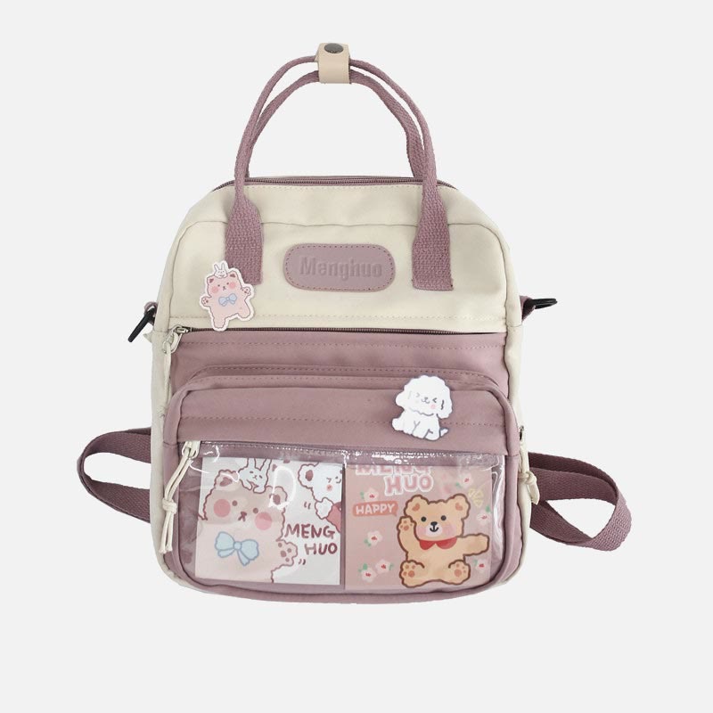 Backpack for Women Cute Cartoon Printing Mixcolor Student Travel Daypack