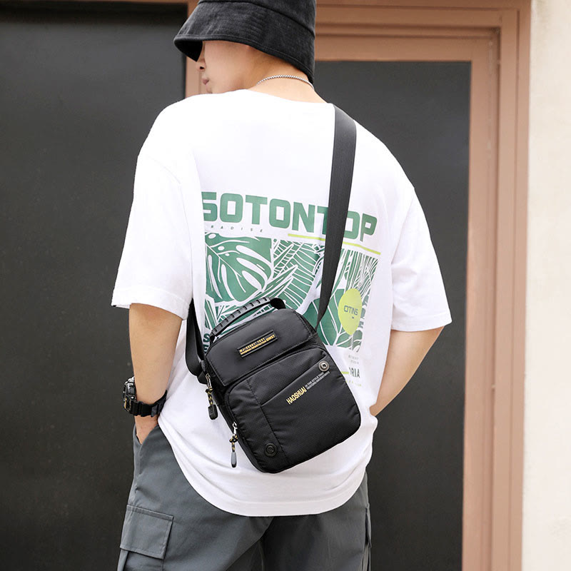 Crossbody Bag For Men Casual Daily Commute Waterproof Nylon Bag