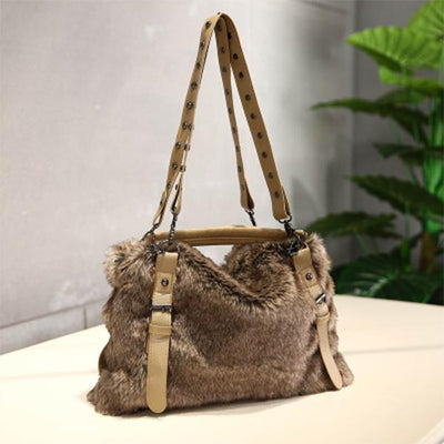 Women's Plush Elegant Shoulder Bag Tote Handbag